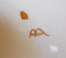 cca 1890 Kézzel festett, aranyozott, áttört díszítésű, majolika kínáló / 
Hand painted gold plated m...