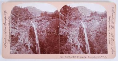 cca 1900 Nagyméretű, fa sztereokép-nézegető állítható lencsével, valamint egy képpel / 
Vintage wood...