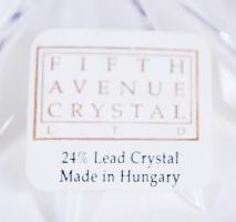 Ólomkristály boros készlet, több rétegű, jelzett, csiszolt, metszett, hibátlan, m:22 cm / Lead cryst...