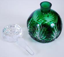 Ólomkristály parfümös üveg, több rétegű, jelzett, csiszolt, hibátlan, m:14 m / Lead crystal perfume ...