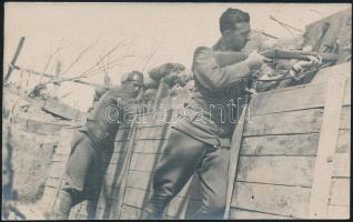 Military WWI Hungarian soldiers in the trench, photo