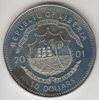 Libéria 2001. 10$ "Szabadság pillanatai-A kommunikáció szabadsága 21. század" multicolor T...