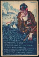 Föl nemzetem föl! kiadja Magyarország Területi Épségének Védelmi Ligája / In memoriam of the reoccupation of Buda, Hungarian patriotic propaganda (small tear)
