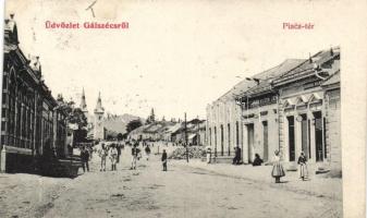 Gálszécs market place, the shops of Jenő Klein and Vilmos Chassel