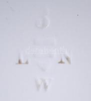 Fajansz virág mintás dísztányér, hibátlan , jelzett LNW, d:21 cm/ Faiance plate with flowers