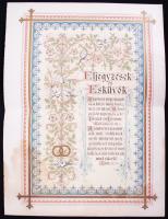 Családi krónika igényes kőnyomatos lapjai kitöltetlenül. A lapok a Család történelme, Születések és ...