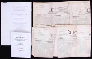 Judaika tétel: 5 db Új élet újság (1976-1977), Holokauszt tájékoztatási csomag, Zsidó Naptár az 5765. esztendőre