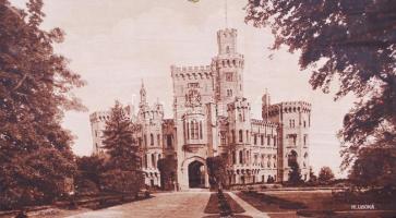 cca 1930 Csehszlovák szivarosdoboz Hluboka várának képével