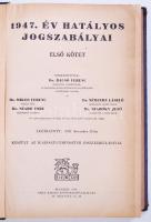 Dr Bacsó Ferenc: 1947. év hatályos jogszabályai. Első kötet. Budapest 1948. Grill Károly Könyvkiadó.