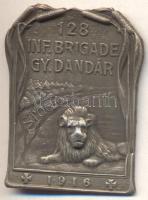 Osztrák-Magyar Monarchia 1916. "128. Gyalogdandár STOCHOD" ezüstözött cink sapkajelvény (39x29mm) tű nélkül T:2 Austro-Hungarian Monarchy 1916. "128 INF.BRIGADE GY.DANDÁR STOCHOD 1916" silvered zinc cap badge (39x29mm) without pin C:XF