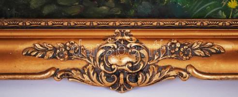 Rezes Molnár Lajos (1896-1989): Balatoni lány. Olaj, vászon, jelzett, szép keretben 70×90 cm