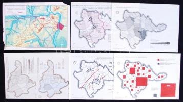 CCa 1930 Tatai járás háromnyelvű közigazgatási feldolgozása. 130 ábra, grafika, térkép, karton tokban