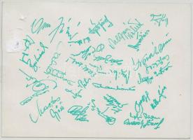 1974 A Ferencváros labdarúgó csapatának tagjai által aláírt emléklap