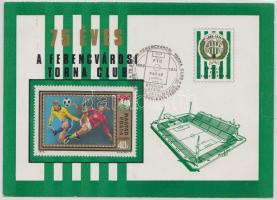 1974 A Ferencváros labdarúgó csapatának tagjai által aláírt emléklap