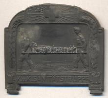 Osztrák-Magyar Monarchia 1914-1918. "K.u.K. Szanitéc csoport" cink sapkajelvény (36x41mm) készítő: BRUDER SCHNEIDER WIEN; szignó: PROKOP; tű nélkül T:2 Austro-Hungarian Monarchy 1914-1918. "K.u.K. SANITäTSTRUPPE" zinc cap badge (29x42mm) maker: ARKANZAS BP., sign: PROKOP; without pin C:XF
