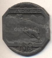 Osztrák-Magyar Monarchia 1916. "11. Hadsereg Tirol" cink sapkajelvény (38x34mm) készítő: E...