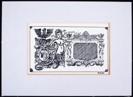 Olvashatatlan jelzéssel: Tanulmány rajz. Tus, papír, paszpartuban 18×24 cm