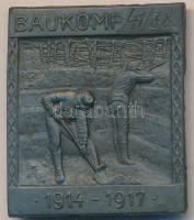 Osztrák-Magyar Monarchia 1914-1917. "BAUKOMP 41/38 - 1914-1917" cink sapkajelvény (36x31mm) készítő: ARKANZAS BP.; tű nélkül T:2 Austro-Hungarian Monarchy 1914-1917. "BAUKOMP 41/38 - 1914-1917" zinc cap badge (36x31mm) maker: ARKANZAS BP; without pin C:XF