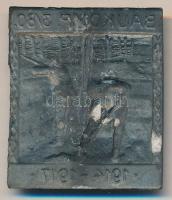 Osztrák-Magyar Monarchia 1914-1917. "BAUKOMP 41/38 - 1914-1917" cink sapkajelvény (36x31mm...