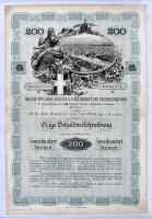 Ausztria 1908. 200K értékű 4% kamatozású kötvény T:III Austria 1908. Bond in 200 Corona value C:F