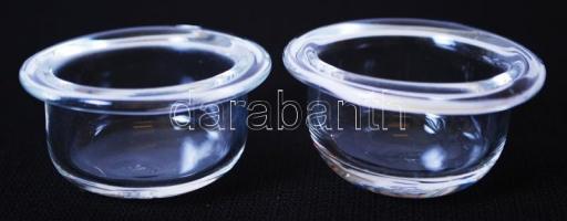 2db fűszertartó üvegbetét /  Glass bowls for salts, 4,5cm, 5cm