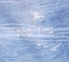 Ezüstözött kínáló kosár, hibátlan üvegbetéttel, jelzett, d:15 cm, m:12 cm