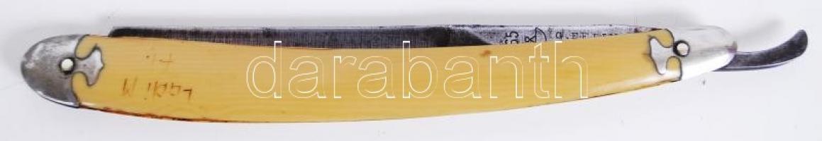 Solingen márkájú régi borotva, h:15 cm