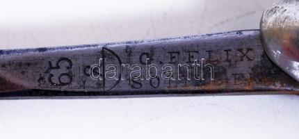 Solingen márkájú régi borotva, h:15 cm