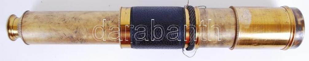 cca 1900 6 rekeszes sárgaréz tengerész távcső lencsevédővel, kiváló állapotban / 
Vintage brass 6 dr...