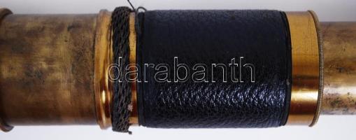 cca 1900 6 rekeszes sárgaréz tengerész távcső lencsevédővel, kiváló állapotban / 
Vintage brass 6 dr...