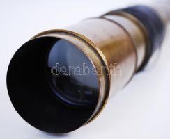 cca 1900 6 rekeszes sárgaréz tengerész távcső lencsevédővel, kiváló állapotban / 
Vintage brass 6 dr...