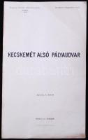1908 M. kir Államvasutak: Kecskemét alsó pályaudvar térkép 84x34 cm