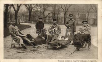 German, Russian and Hungarian injured soldiers together, WWI (fa)