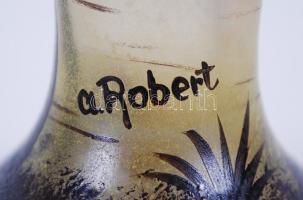 cca 1900 Parfűmösüveg. Kézzel festett, szignált / Perfume bottle 15 cm