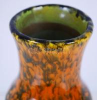 Mázas retró váza, jelzett, hibátlan, m:27 cm