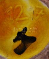 Mázas retró váza, jelzett, hibátlan, m:27 cm