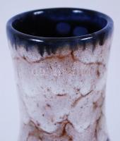 Mázas retró váza, jelzés nélkül, hibátlan, m:27 cm