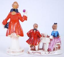 2db kézzel festett, jelzett Sitzendorf figura (mindkettő sérült) / 
Hand painted Sitzendorf figures ...