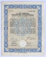 1926. "Veszprémi Takarékpénztár" 25P értékű részvény (3x) + 3db Államadóssági kötvény T:II...