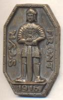 Osztrák-Magyar Monarchia 1916. "STYR FRONT 1916" ezüstözött tombak sapkajelvény (43x27mm) ...