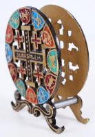 Jerusalem feliratú, bronz hamutartó és szalvétatartó / 
Souvenire bronze ashtray and napkin holder f...