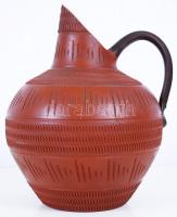 Jelzett kerámia korsó /  Ceramic jug, 26cm