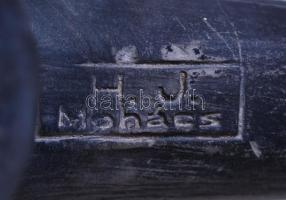 Horváth János (1905-1975), nagyméretű, jelzett fekete kerámia vizeskorsó / 
Large folkloristic water...