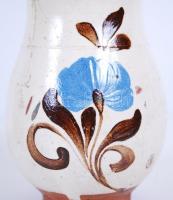 2db népművészeti kerámia aludttejes köcsög (az egyik javított) / 
Folkloristic milk jug (one repaire...