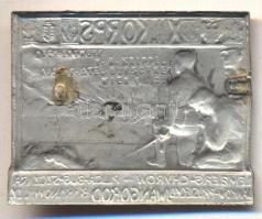 Osztrák-Magyar Monarchia ~1916. "XII. Hadtest" ezüstözött cink sapkajelvény (30x37mm) kész...