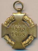 1908. "Katonai Jubileumi Kereszt" mellszalag nélkül T:2-
1908. Diamond Jubilee Cross for t...