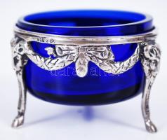 cca 1900 Kosfejekkel díszített, 800-as tisztaságú, német hold-korona jelzéssel ellátott, ezüst (Ag) ...