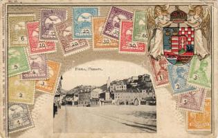 1906 Fiume hosszúcímzéses dombor litho angyalos címerrel (apró saroktörés)