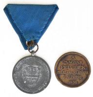 1938. "Felvidék felszabadítása - II. Rákóczi Ferenc" Br emlékérem T:2- + 1940. "Erdél...
