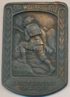 Osztrák-Magyar Monarchia / Bosznia-Hercegovina 1914-17. "Bosznia-Hercegovina Feldjäger Batallion 3/4" cink(bronzozás maradványai) sapkajelvény (49x34mm) készítő: Arkanzas Gesch; tű nélkül T:2 Austro-Hungarian Monarchy / Bosnia and Herzegovina 1914-17. "B.H.J. BAON 3/4 - SVJETSKI-RAT 1914-1917" zinc(bronze residues) cap badge (49x34mm) maker: Arkanzas Gesch; without pin C:XF